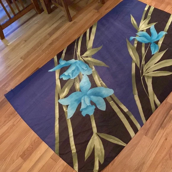 Blue Floral Italian Scarf - Picture 4 of 4